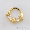 MULTI CZ MARQUISE FLORAL STAR 316L SURGICAL STEEL SEPTUM HINGED SEGMENT RING